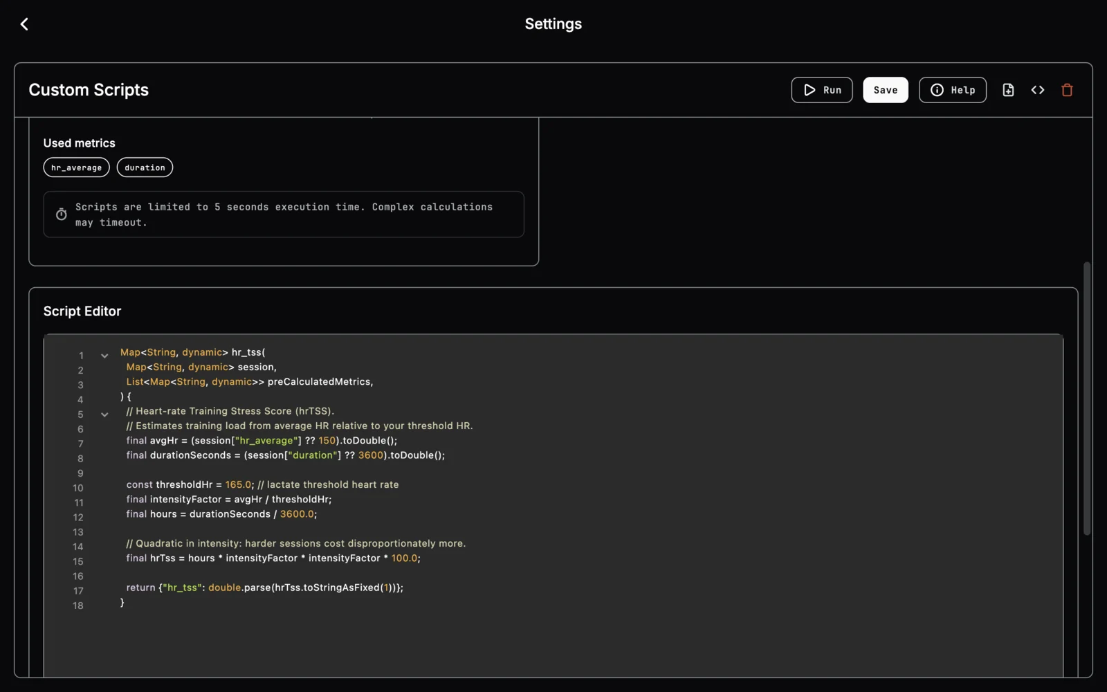 Custom scripting example