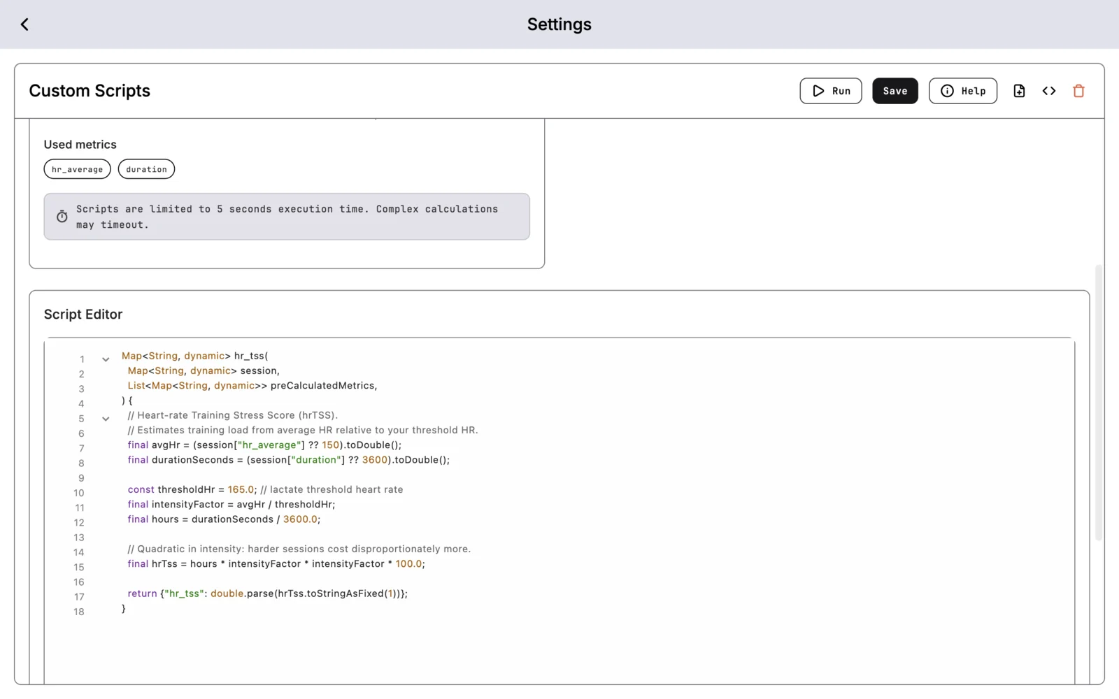 Custom scripting example