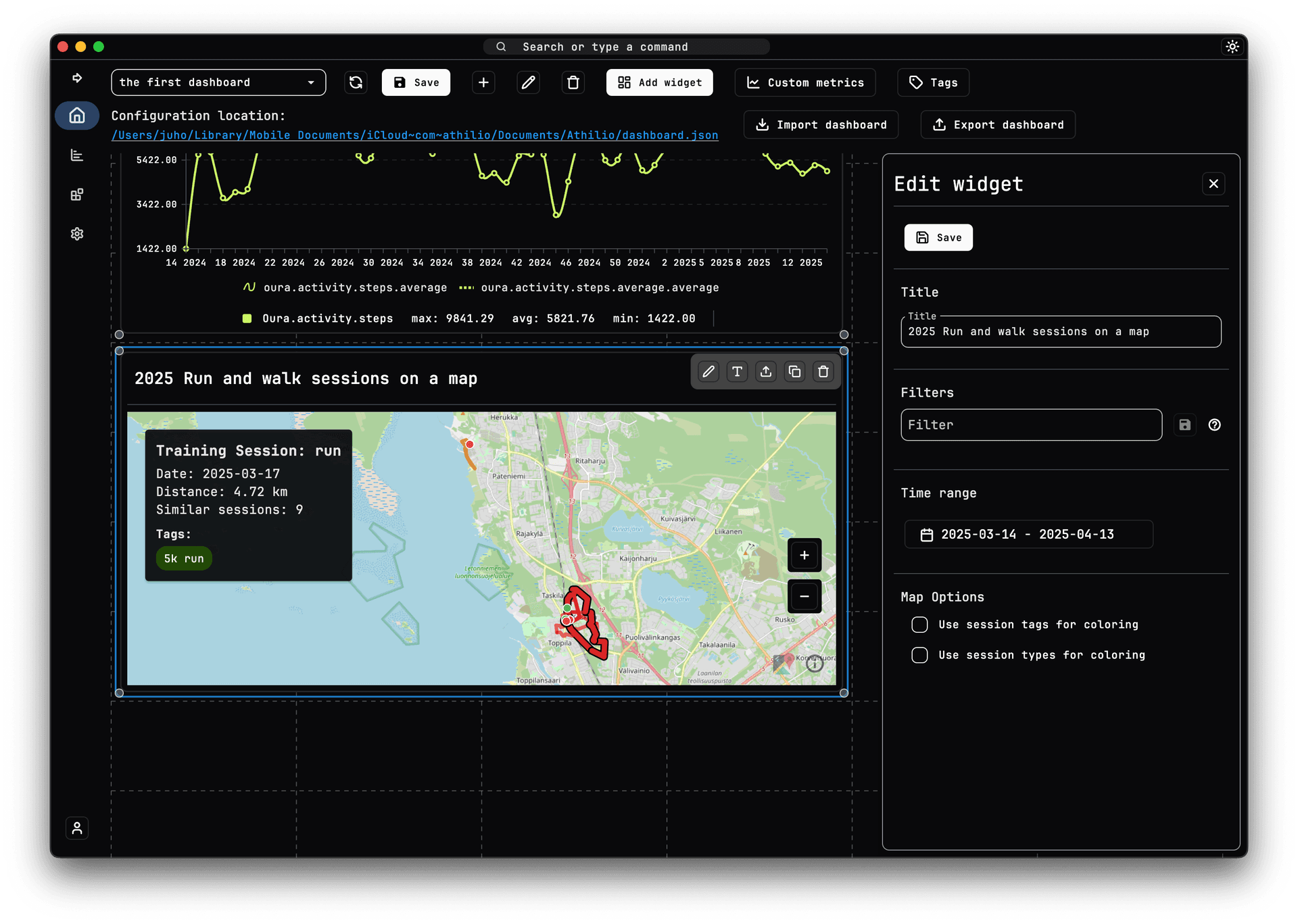 Map widget example